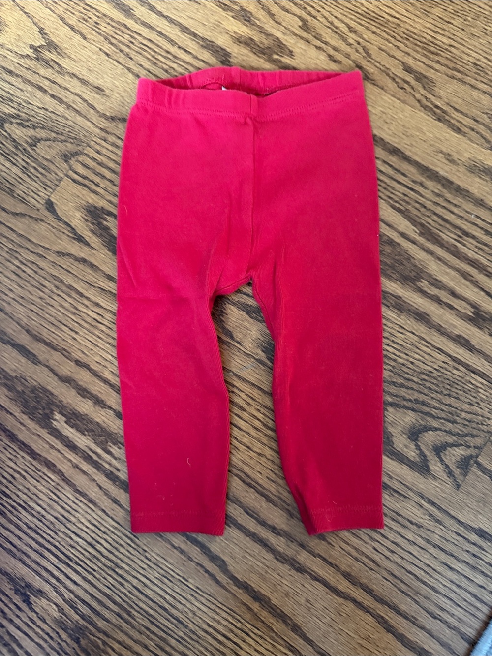 Baby Red Cotton Stretch Leggings